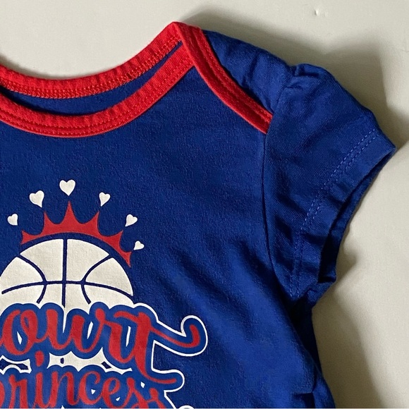 Philadelphia 76ers One Piece Size 6 9 Months Court Princess Romper Ruffle Hoops - Picture 4 of 15
